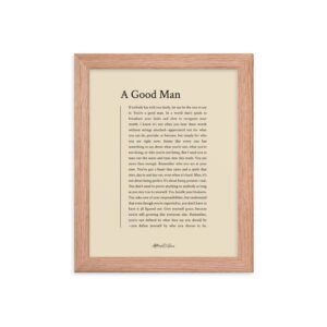 "A Good Man" Framed Print (beige)